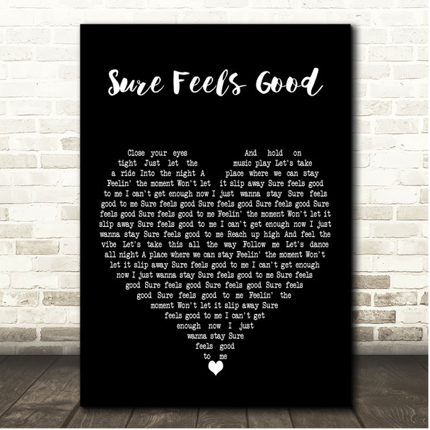 Darren Styles Sure Feels Good Black Heart Song Lyric Print