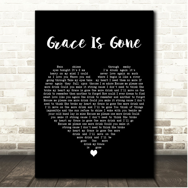 Dave Matthews Band Grace Is Gone Black Heart Song Lyric Print