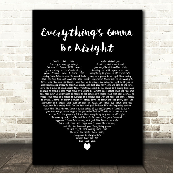 Al Green Everythings Gonna Be Alright Black Heart Song Lyric Print