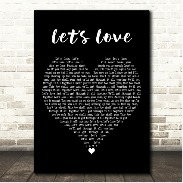 David Guetta & Sia Lets Love Black Heart Song Lyric Print