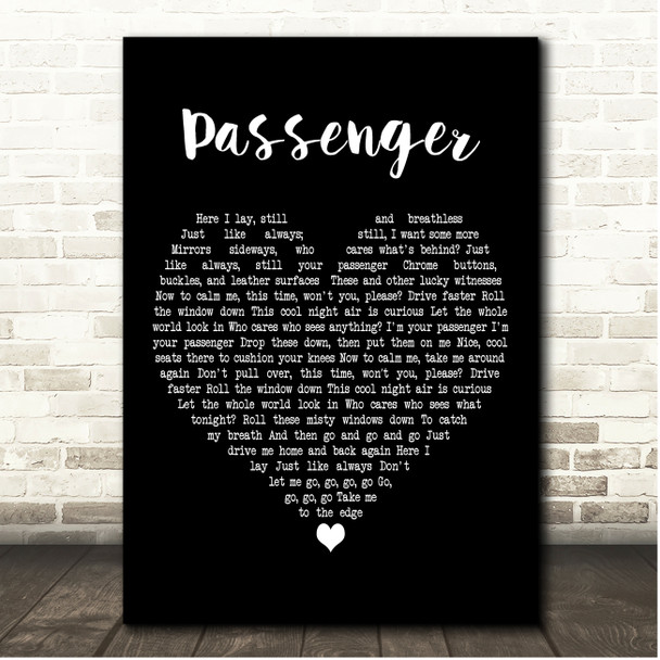 Deftones Passenger Black Heart Song Lyric Print