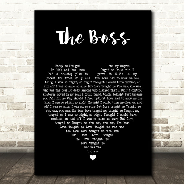 Diana Ross The Boss Black Heart Song Lyric Print