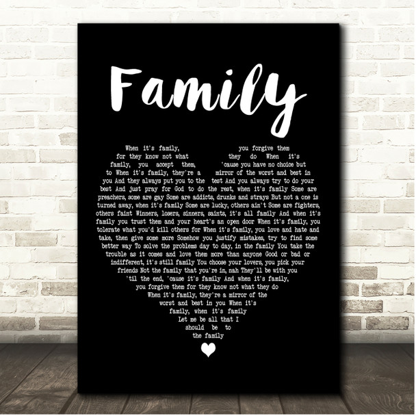 Dolly Parton Family Black Heart Song Lyric Print