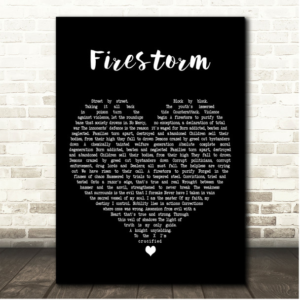 Earth Crisis Firestorm Black Heart Song Lyric Print