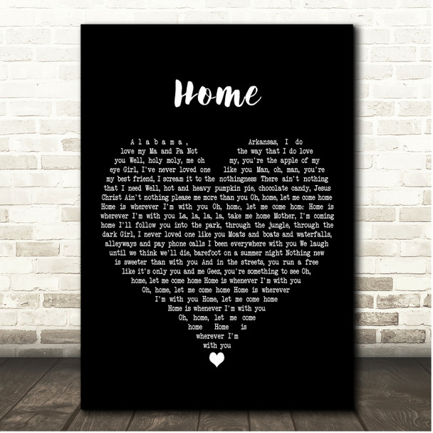 Edith Whiskers Home Black Heart Song Lyric Print
