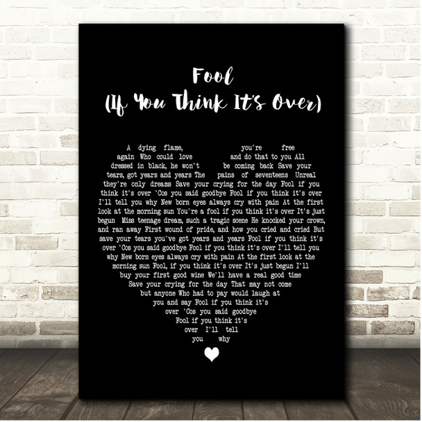 Elkie Brooks Fool (If You Think Its Over) Black Heart Song Lyric Print