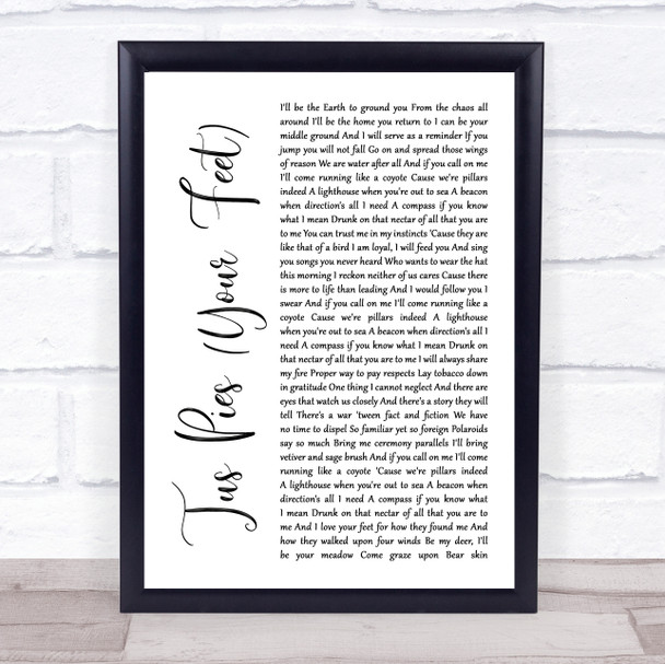 Nahko Medicine For The People Tus Pies Your Feet White Script Song Lyric Music Wall Art Print