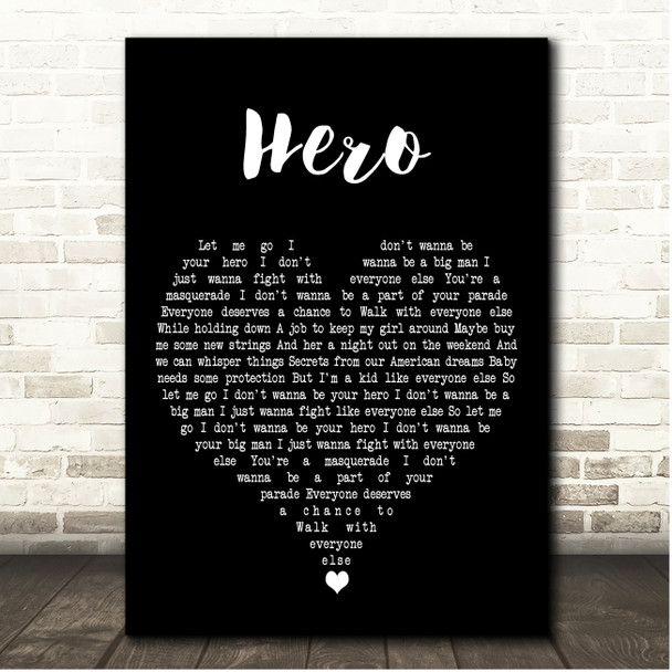 Family Of The Year Hero Black Heart Song Lyric Print