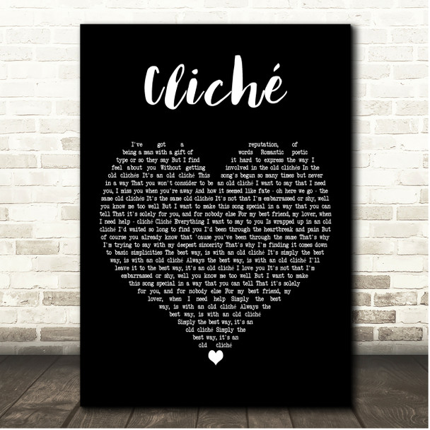 Fish Cliché Black Heart Song Lyric Print