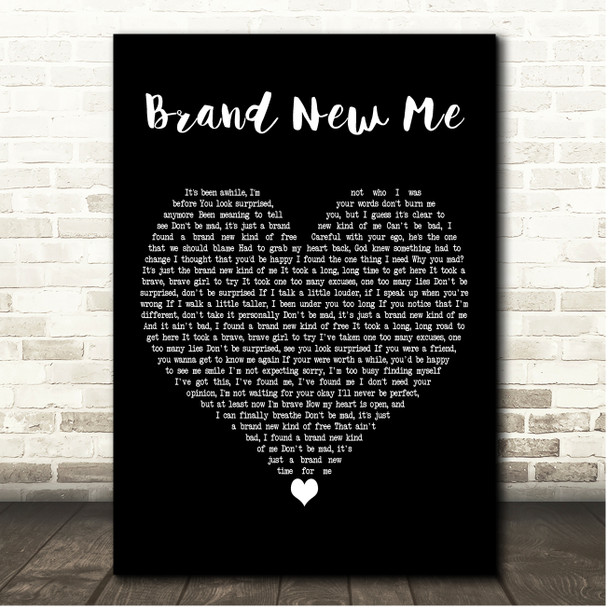 Alicia Keys Brand New Me Black Heart Song Lyric Print