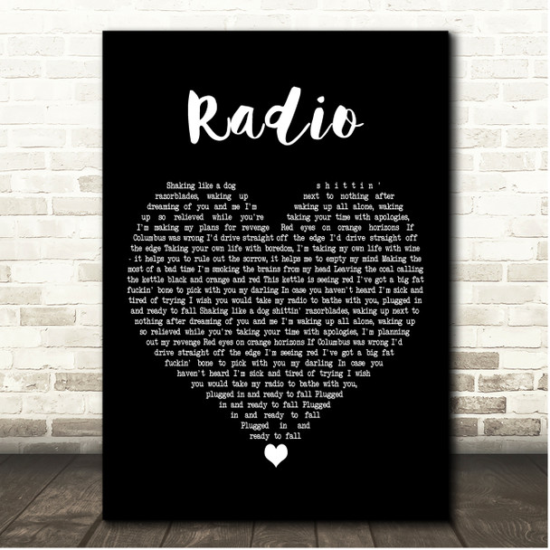 Alkaline Trio Radio Black Heart Song Lyric Print