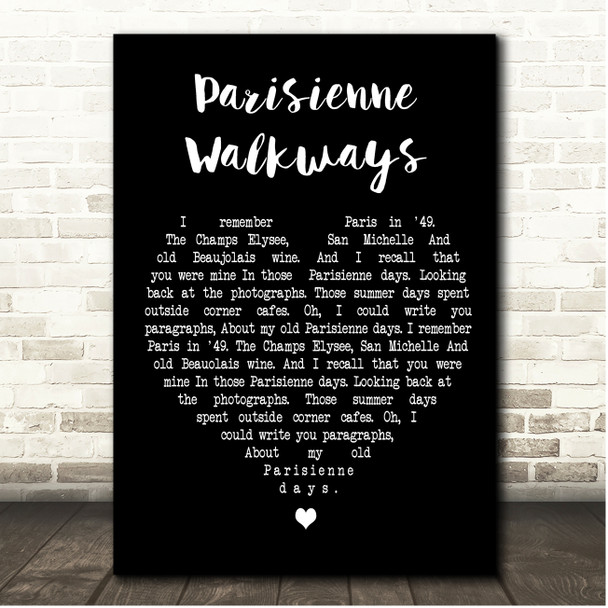 Gary Moore Parisienne Walkways Black Heart Song Lyric Print