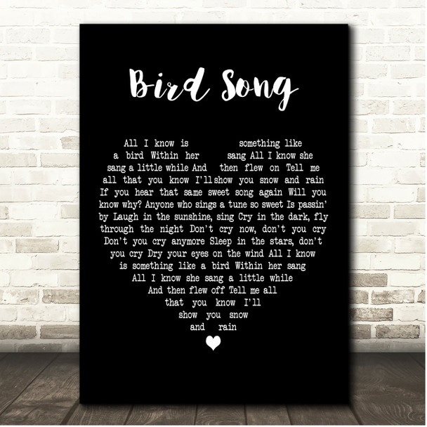Grateful Dead Bird Song Black Heart Song Lyric Print