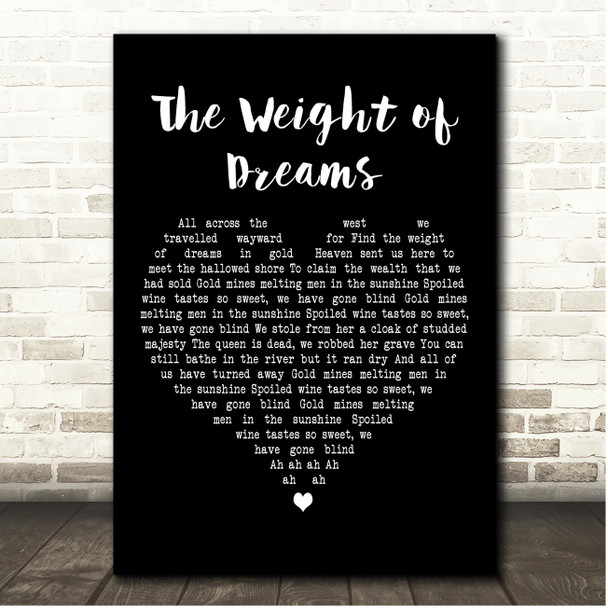Greta Van Fleet The Weight of Dreams Black Heart Song Lyric Print