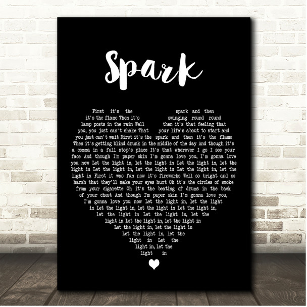 Amber Run Spark Black Heart Song Lyric Print