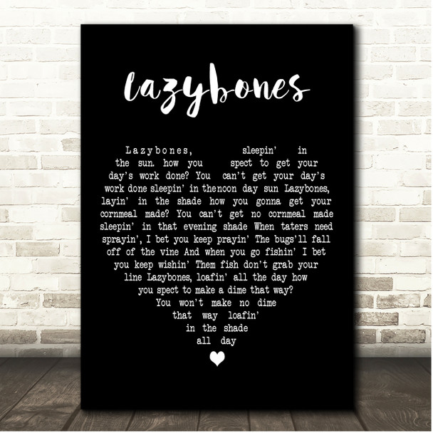Hoagy Carmichael Lazybones Black Heart Song Lyric Print