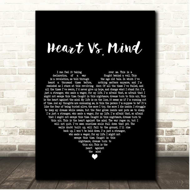 I Prevail Heart Vs. Mind Black Heart Song Lyric Print