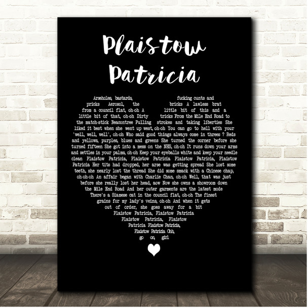 Ian Dury Plaistow Patricia Black Heart Song Lyric Print