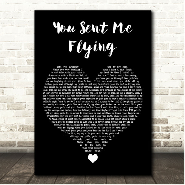 Amy Winehouse You Sent Me Flying Black Heart Song Lyric Print