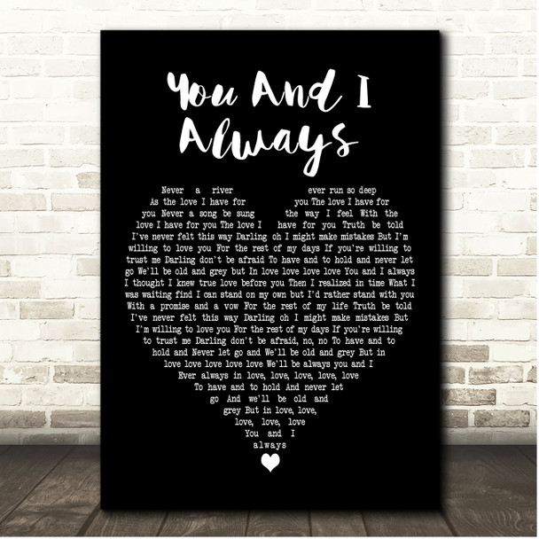 Jake Isaac You And I Always Black Heart Song Lyric Print