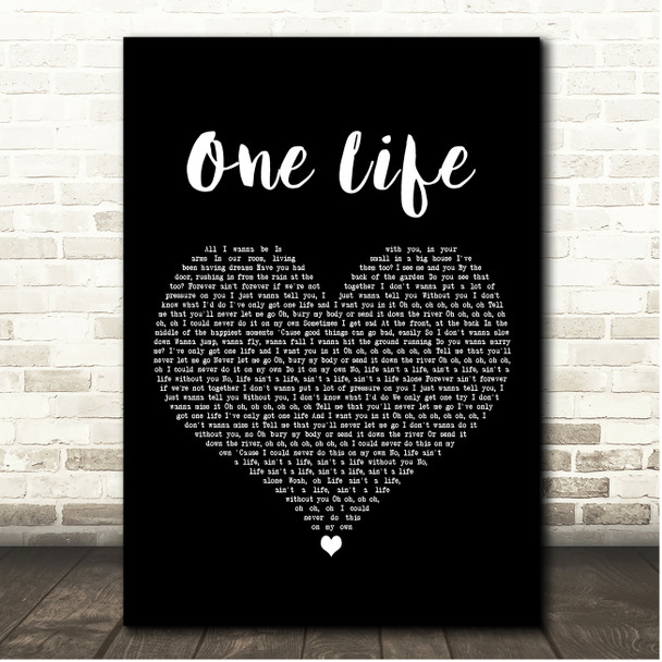 James Bay One Life Black Heart Song Lyric Print