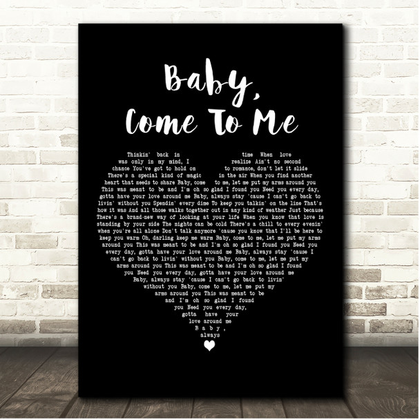 James Ingram Baby, Come To Me Black Heart Song Lyric Print