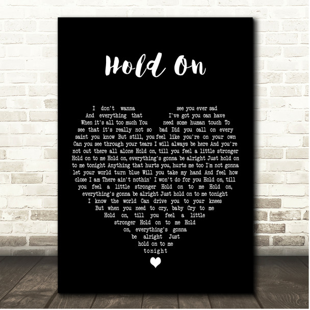 Jamie Walters Hold On Black Heart Song Lyric Print