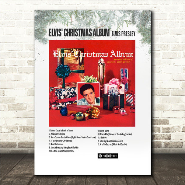 Elvis Christmas Album Elvis Presley Music Polaroid Vintage Music Wall Art Poster Print