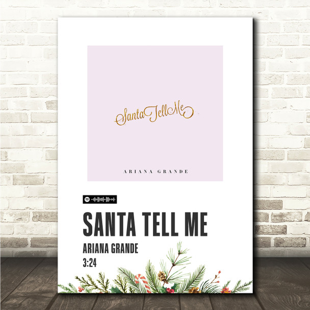 Ariana Grande Santa Tell Me Christmas Single Polaroid Vintage Music Wall Art Print