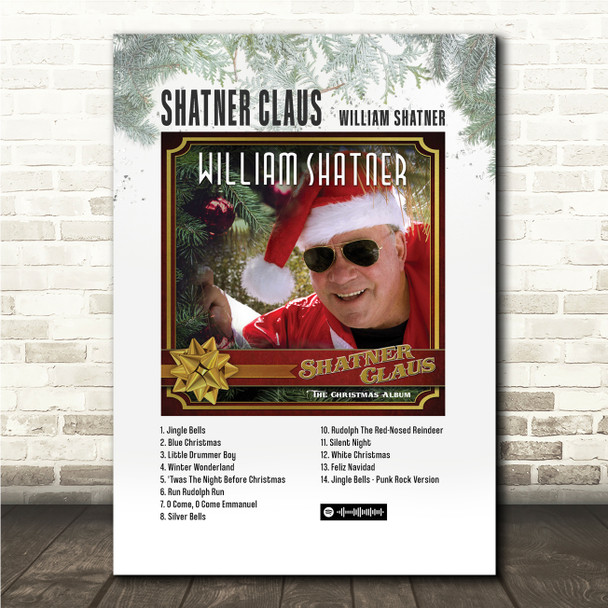 William Shatner Shatner Claus Music Polaroid Vintage Music Wall Art Poster Print