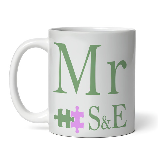 Mr & Mrs Set Pastel Green Any Song Lyrics Custom Music Gift Personalized Mug