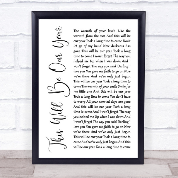 Foo Fighters This Will Be Our Year White Script Song Lyric Music Wall Art Print