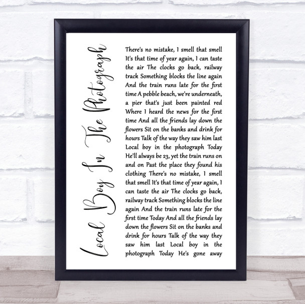 Stereophonics Local Boy In The Photograph White Script Song Lyric Music Wall Art Print