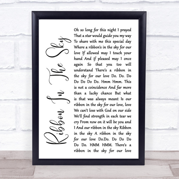 Stevie Wonder Ribbon In The Sky White Script Song Lyric Music Wall Art Print