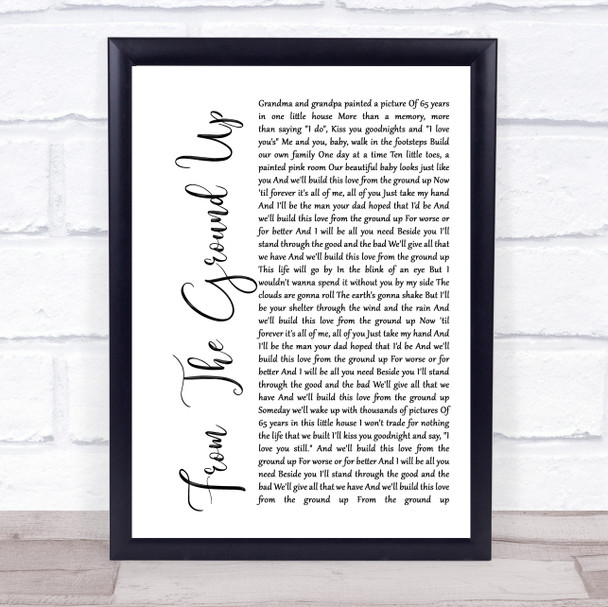 Dan + Shay From The Ground Up White Script Song Lyric Music Wall Art Print