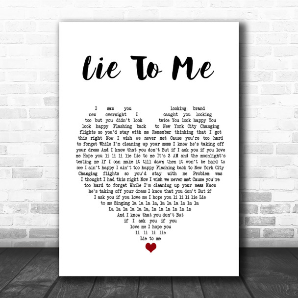 5 Seconds Of Summer Lie To Me Heart Song Lyric Quote Print