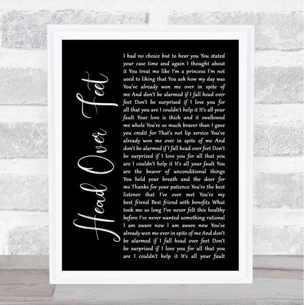 Alanis Morissette Head Over Feet Black Script Song Lyric Quote Print