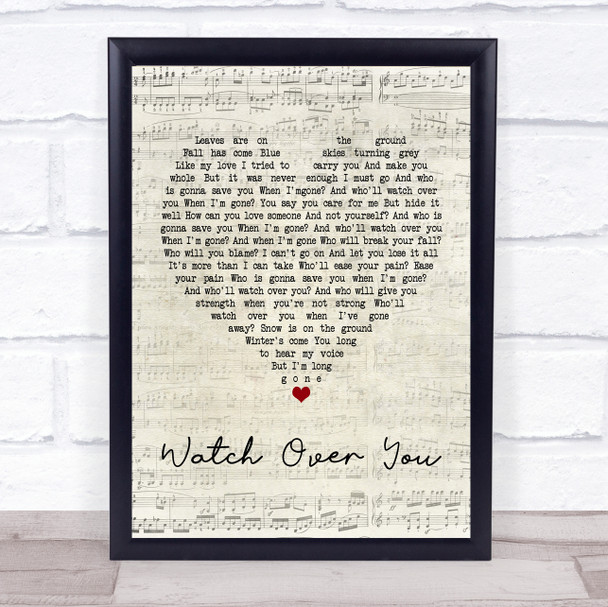 Alter Bridge Watch Over You Script Heart Song Lyric Quote Print