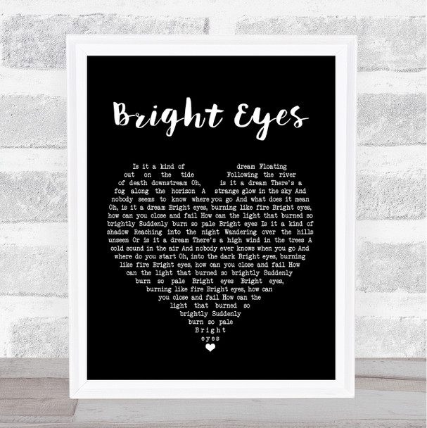 Art Garfunkel Bright Eyes Black Heart Song Lyric Quote Print