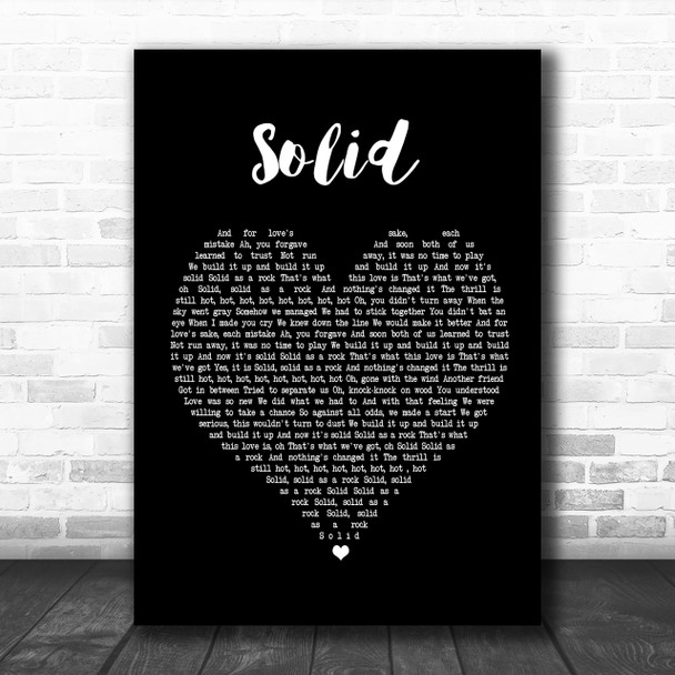 Ashford and Simpson Solid Black Heart Song Lyric Quote Print