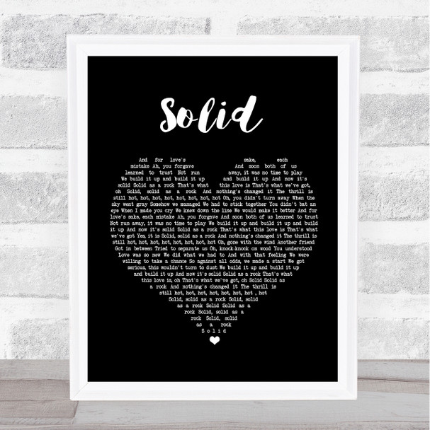 Ashford and Simpson Solid Black Heart Song Lyric Quote Print Ashford and Simpson Solid Black Heart Song Lyric Quote Print