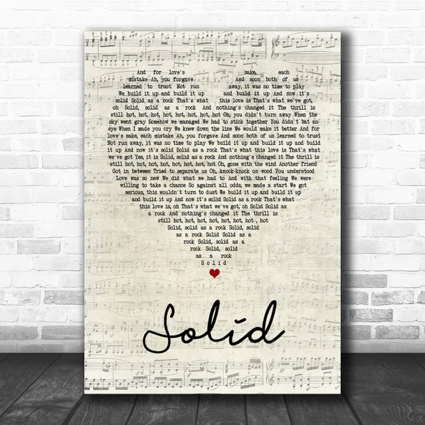 Ashford Simpson Solid Script Heart Quote Song Lyric Print