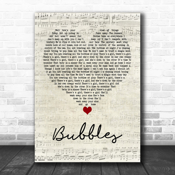 Biffy Clyro Bubbles Script Heart Quote Song Lyric Print