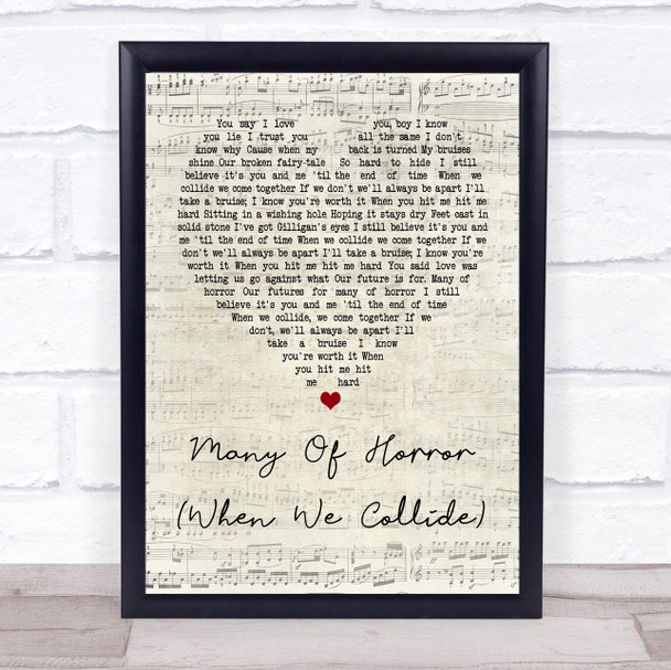 Biffy Clyro Many Of Horror (When We Collide) Script Heart Quote Song Lyric Print