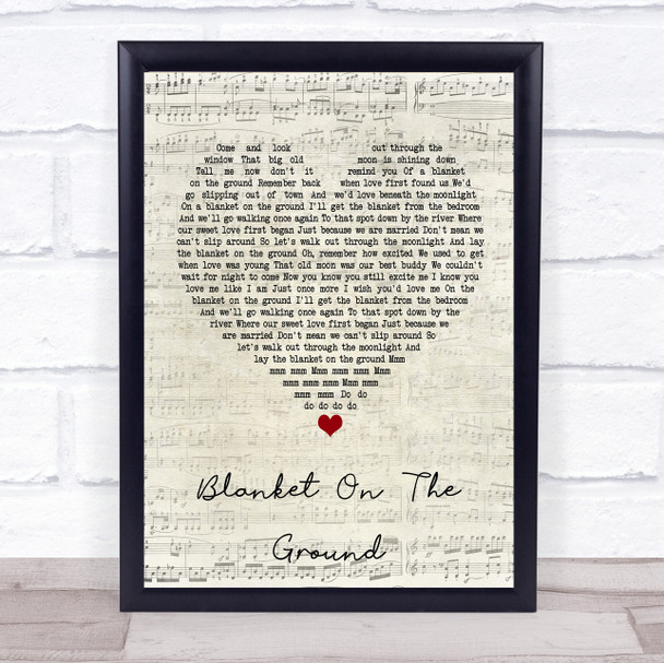 Billie Jo Spears Blanket On The Ground Script Heart Quote Song Lyric Print