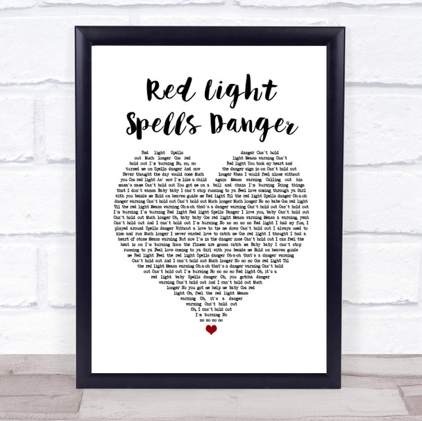 Billy Ocean Red Light Spells Danger Heart Song Lyric Quote Print