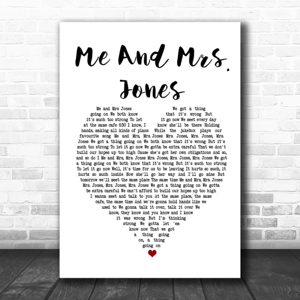 Billy Paul Me And Mrs Jones Heart Song Lyric Quote Print