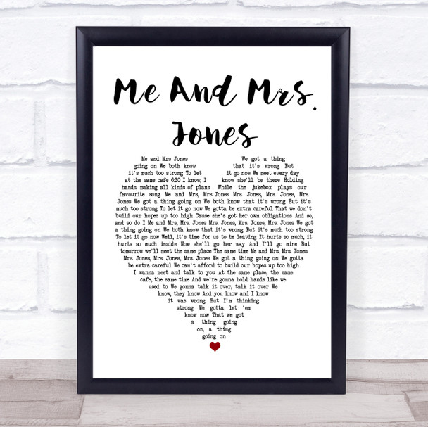 Billy Paul Me And Mrs Jones Heart Song Lyric Quote Print