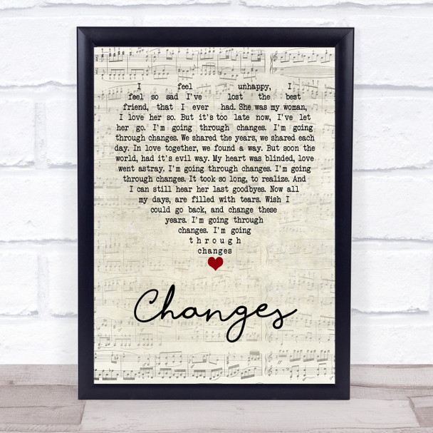 Black Sabbath Changes Script Heart Quote Song Lyric Print