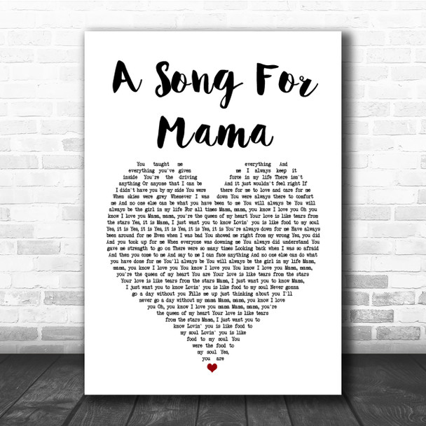 Boyz II Men A Song For Mama Heart Song Lyric Quote Print